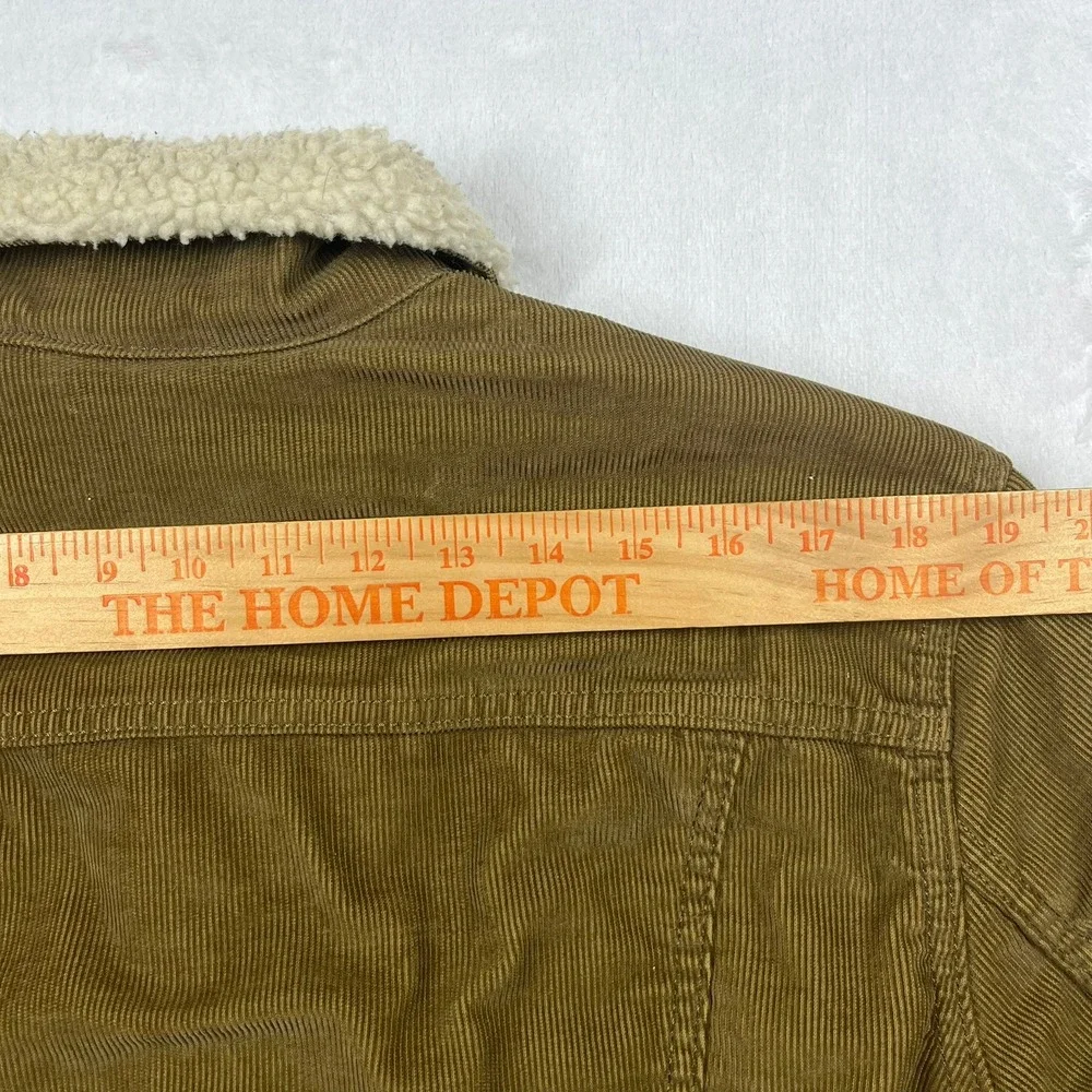 Levis Sherpa Lined Corduroy Trucker Jacket Mens Medium Tan Faux Fur Type 3 Coat